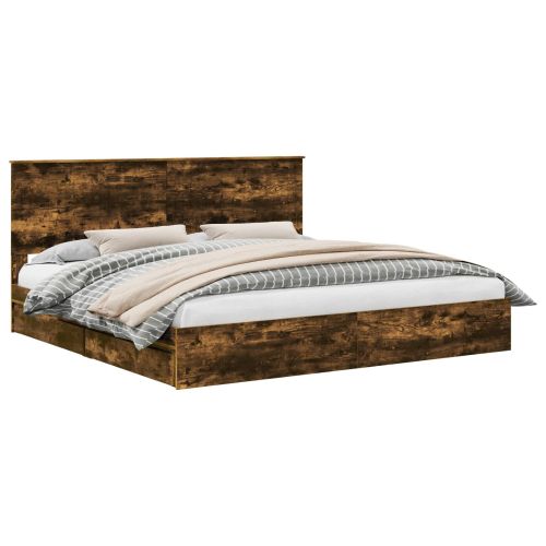 Легло с място за съхранение с таблото Димян дъб 200 x 200 cm