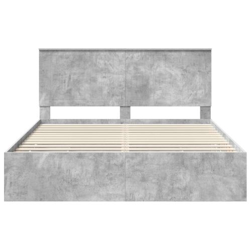 Легло с място за съхранение Циментено сиво 160 x 200 cm