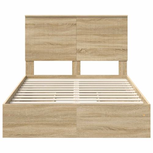 Легло с място за съхранение с таблото Сонома дъб 120 x 200 cm