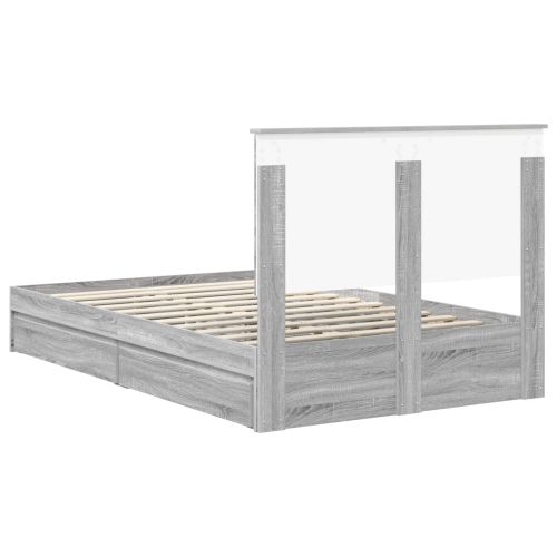 Легло с място за съхранение с таблото Сив Сонома 120 x 200 cm