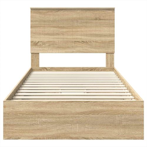 Легло с място за съхранение с таблото Сонома дъб 100 x 200 cm