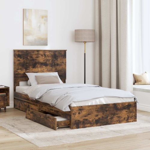 Легло с място за съхранение с таблото Димян дъб 100 x 200 cm