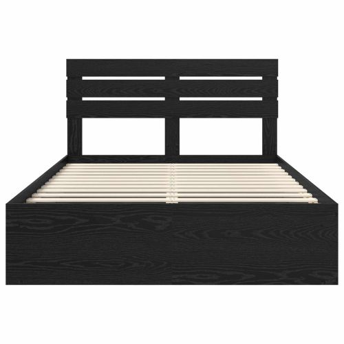 Рамка за легло Черно 160 x 200 cm Солидно борово дърво