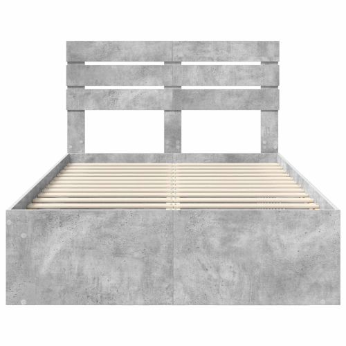 Рамка за легло Бетоново сиво 135 x 190 cm Солидно борово дърво