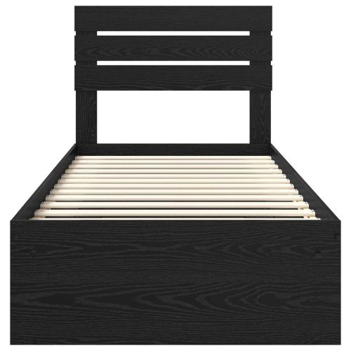 Рамка за легло Черно 100 x 200 cm Солидно борово дърво
