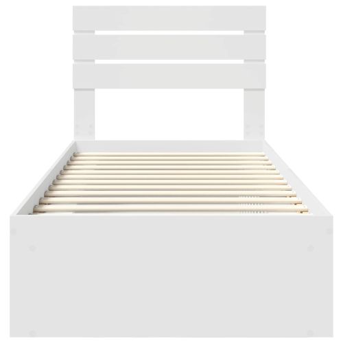 Рамка за легло с таблото Бяло 75 x 190 cm Солидно борово дърво