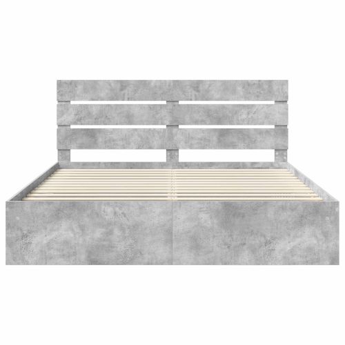 Рамка за легло Бетон 200 x 200 cm Солидно борово дърво