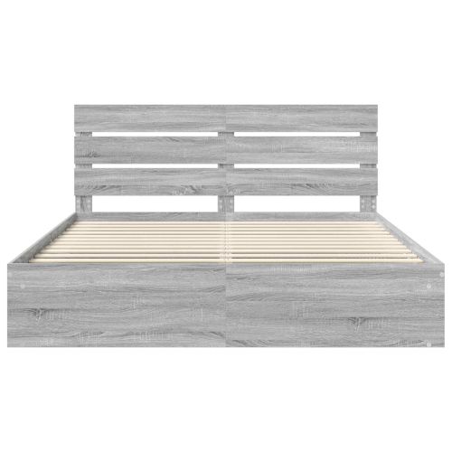 Рамка за легло Сив Сонома 180 x 200 cm Солидно борово дърво