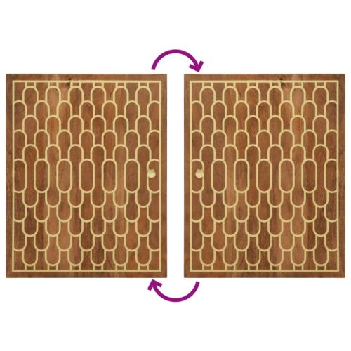 Комплект мебели за баня, 5 части, масивна мангова дървесина