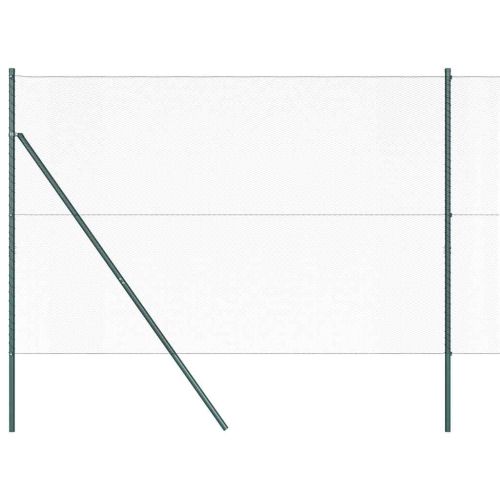 Оградa с колчета Зелен 1.5 x 25 m Покрит със PVC стомана