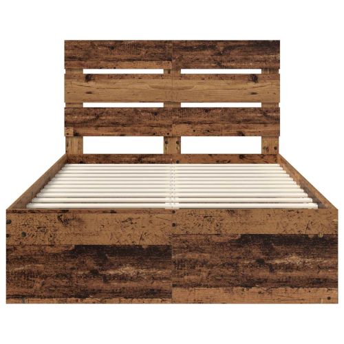 Рамка за легло Старо дърво 135 x 190 cm Солидно борово дърво