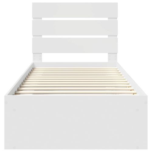 Рамка за легло с таблото Бяло 90 x 190 cm Солидно борово дърво