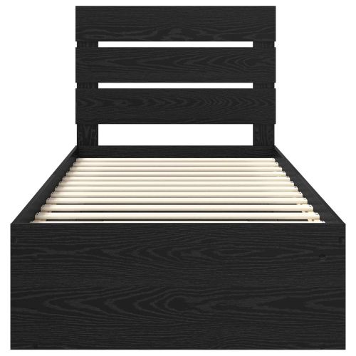 Рамка за легло с таблото Черно 90 x 190 cm Солидно борово дърво