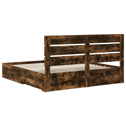 Рамка за легло с таблото Димян дъб 200 x 200 cm Инженерно дърво