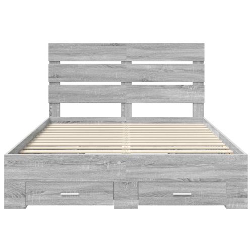 Рамка за легло Сив Сонома 160 x 200 cm Инженерно дърво