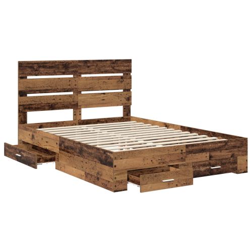 Рамка за легло Старо дърво 140 x 190 cm Инженерно дърво