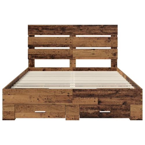 Рамка за легло Старо дърво 140 x 190 cm Инженерно дърво