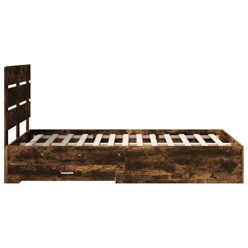 Рамка за легло с таблото Димян дъб 135 x 190 cm Инженерно дърво