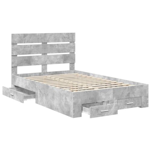 Рамка за легло Циментено сиво 120 x 200 cm Инженерно дърво