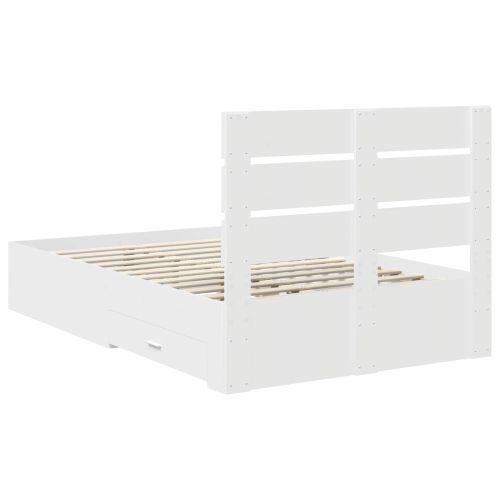Рамка за легло с чекмедже Бяло 120 x 190 cm Инженерно дърво