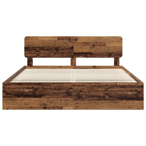 Рамка за легло Старо дърво 200 x 200 cm Солидно борово дърво
