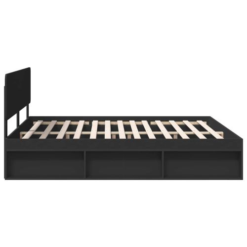 Рамка за легло Черно 180 x 200 cm Солидно борово дърво