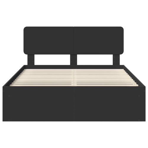 Рамка за легло Черно 140 x 200 cm Солидно борово дърво