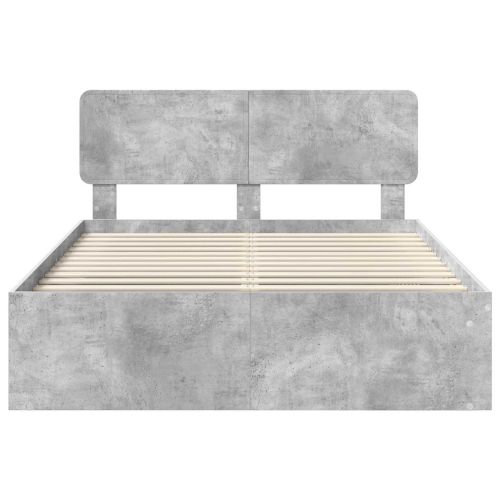 Рамка за легло Бетон 140 x 190 cm Солидно борово дърво