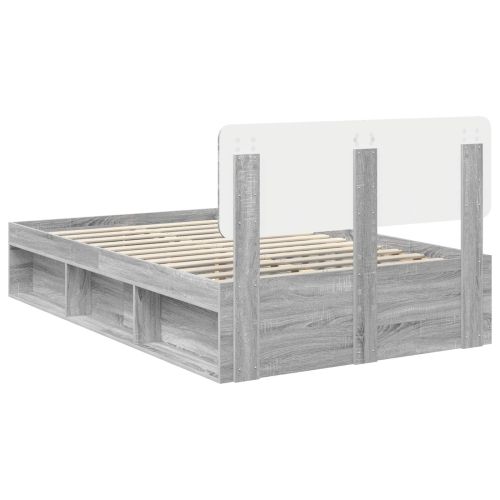 Рамка за легло Сив Сонома 120 x 200 cm Солидно борово дърво