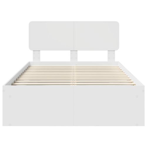 Рамка за легло с таблото Бяло 120 x 190 cm Солидно борово дърво