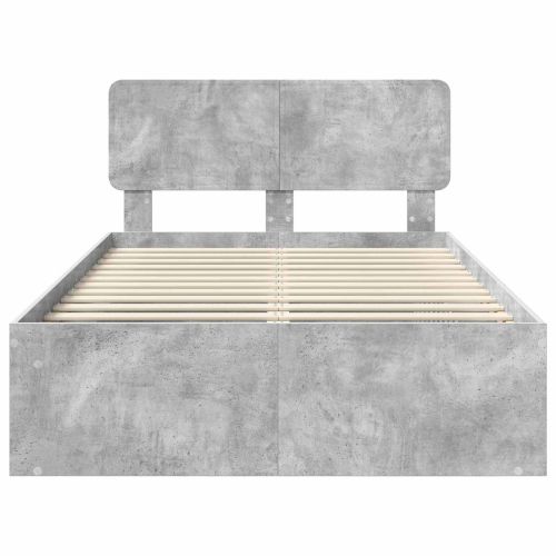 Рамка за легло Бетон 120 x 190 cm Солидно борово дърво