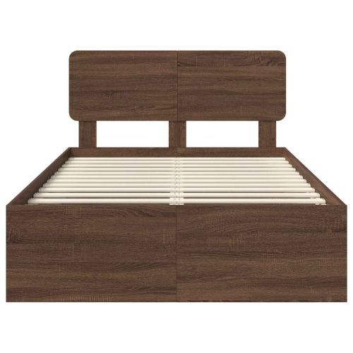 Рамка за легло Кафяв дъб 120 x 190 cm Солидно борово дърво
