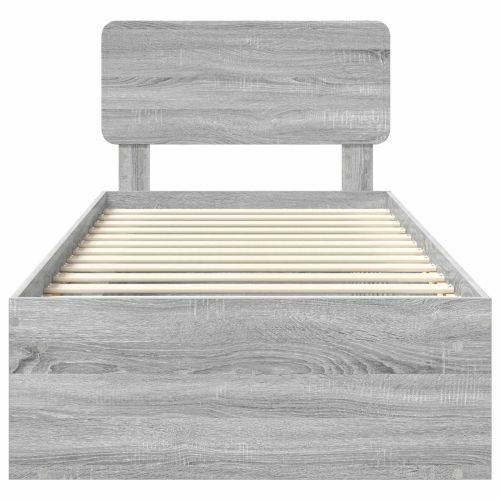 Рамка за легло Сив Сонома 100 x 200 cm Солидно борово дърво