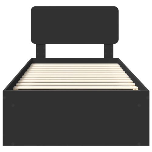 Рамка за легло с таблото Черно 90 x 200 cm Солидно борово дърво