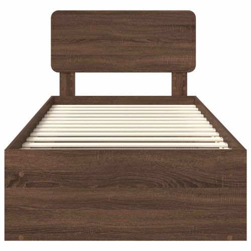 Рамка за легло Кафяв дъб 90 x 200 cm Солидно борово дърво