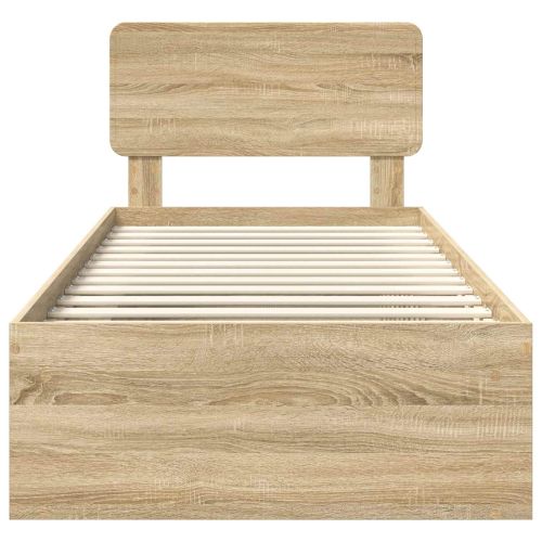 Рамка за легло Сонома дъб 75 x 190 cm Солидно борово дърво