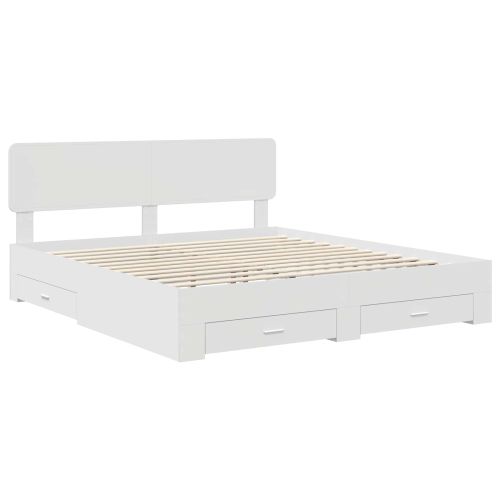 Рамка за легло с таблото Бяло 180 x 200 cm Инженерно дърво