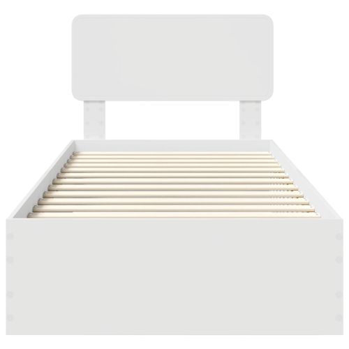 Рамка за легло с таблото Бяло 90 x 200 cm Инженерно дърво