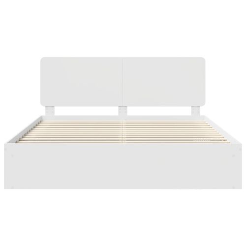 Рамка за легло с таблото Бяло 180 x 200 cm Солидно борово дърво