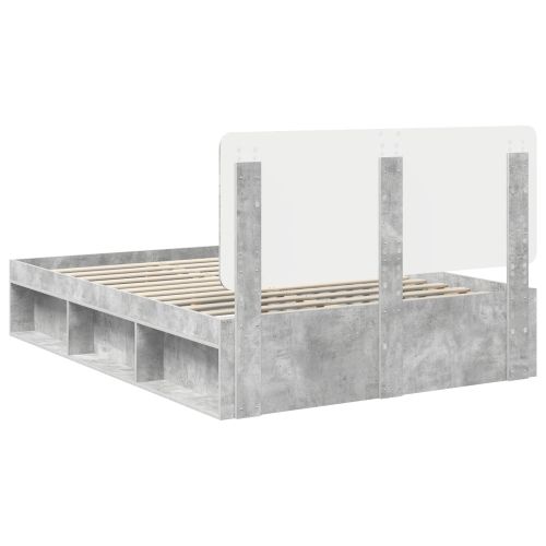 Рамка за легло Бетоново сиво 150 x 200 cm Солидно борово дърво