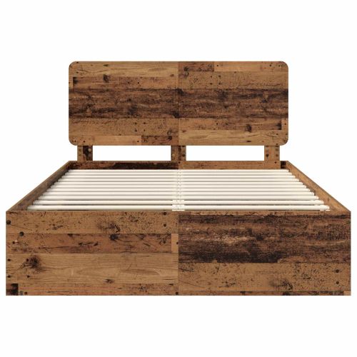 Рамка за легло Старо дърво 150 x 200 cm Солидно борово дърво
