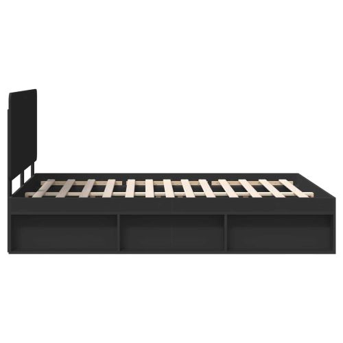 Рамка за легло Черно 140 x 200 cm Солидно борово дърво