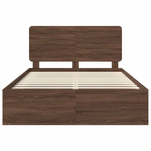 Рамка за легло Кафяв дъб 140 x 200 cm Солидно борово дърво