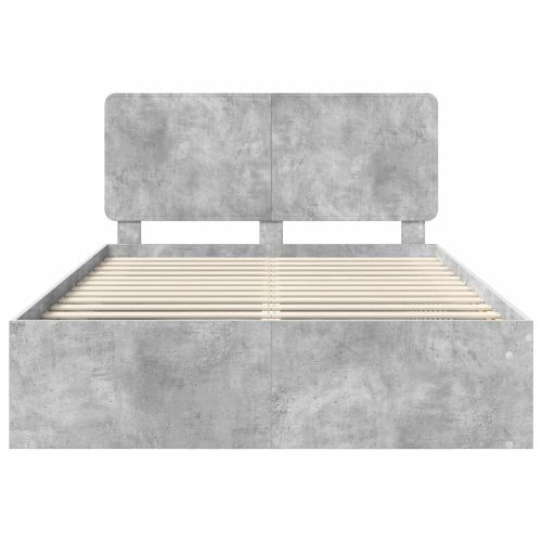 Рамка за легло Бетон 140 x 190 cm Солидно борово дърво