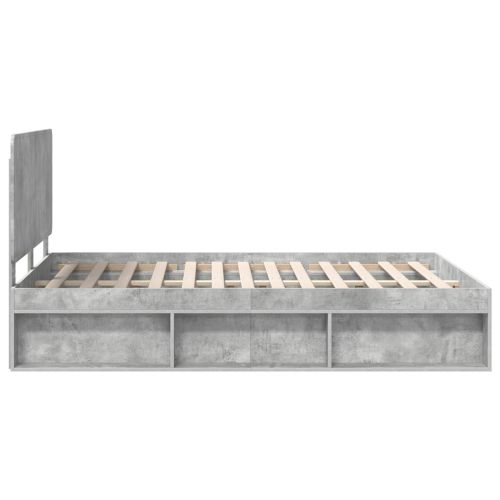 Рамка за легло Бетон 140 x 190 cm Солидно борово дърво