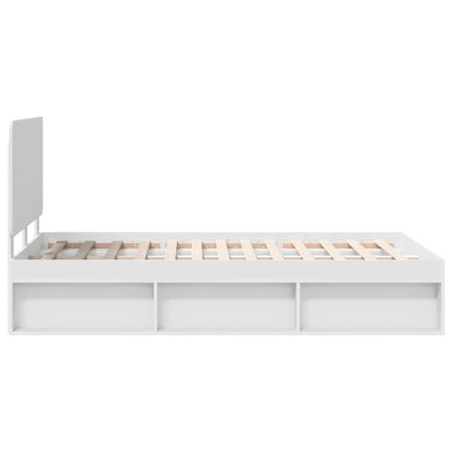 Рамка за легло с таблото Бяло 120 x 200 cm Солидно борово дърво