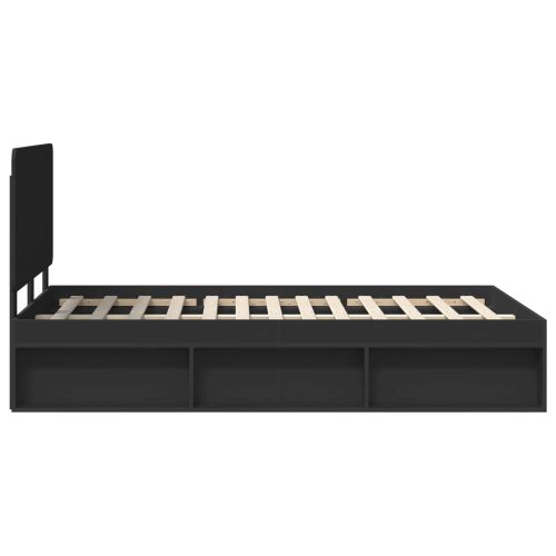 Рамка за легло Черно 120 x 200 cm Солидно борово дърво