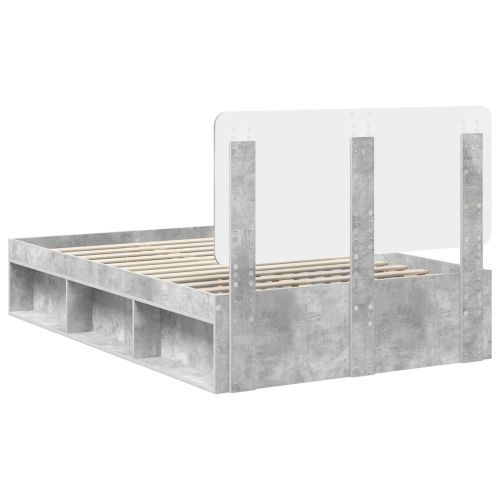 Рамка за легло Бетон 120 x 190 cm Солидно борово дърво