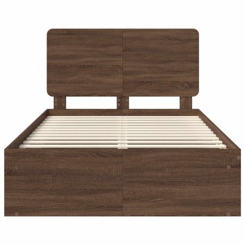 Рамка за легло Кафяв дъб 120 x 190 cm Солидно борово дърво