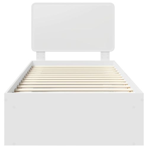 Рамка за легло с таблото Бяло 90 x 200 cm Солидно борово дърво